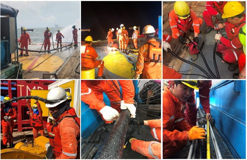Xí nghiệp Cơ điện Vietsovpetro thực hiện thành công dịch vụ sửa chữa tuyến cáp điện ngầm STV CPP – SVNE