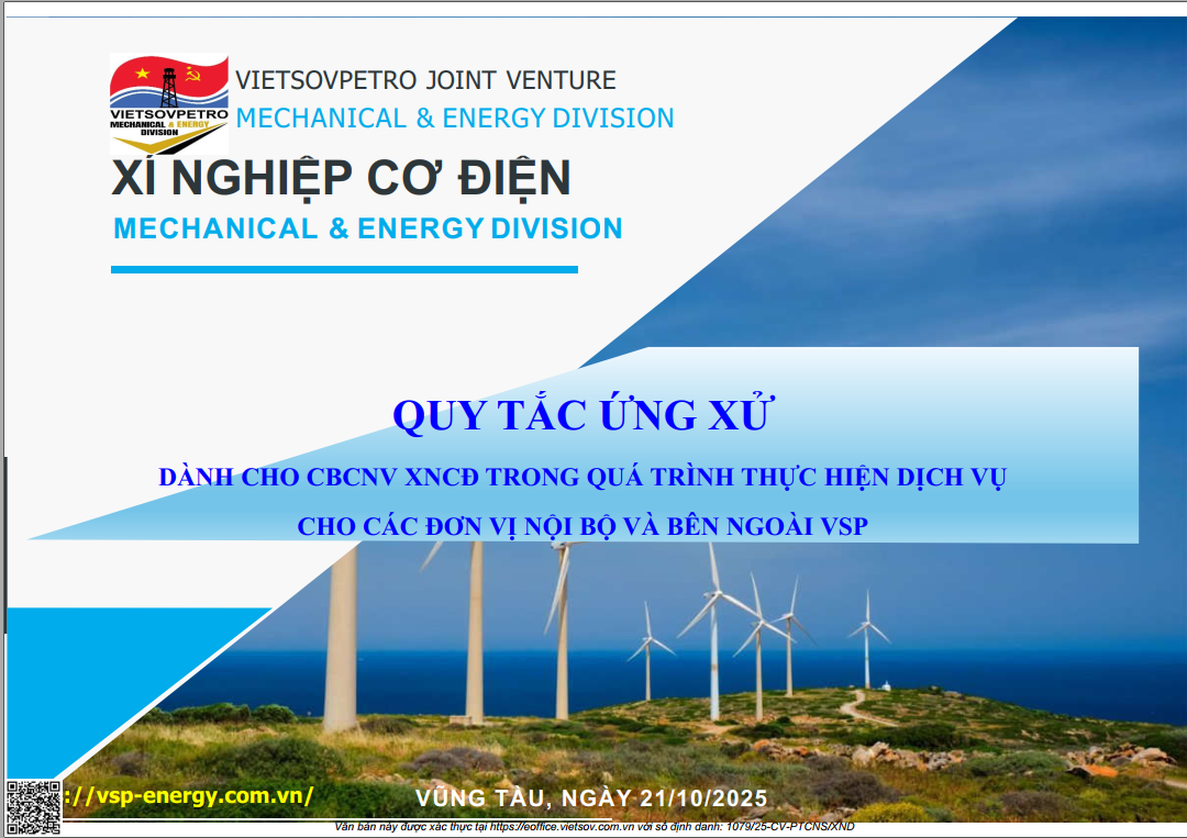 Quy tắc ứng xử dành cho CBCNV XNCĐ